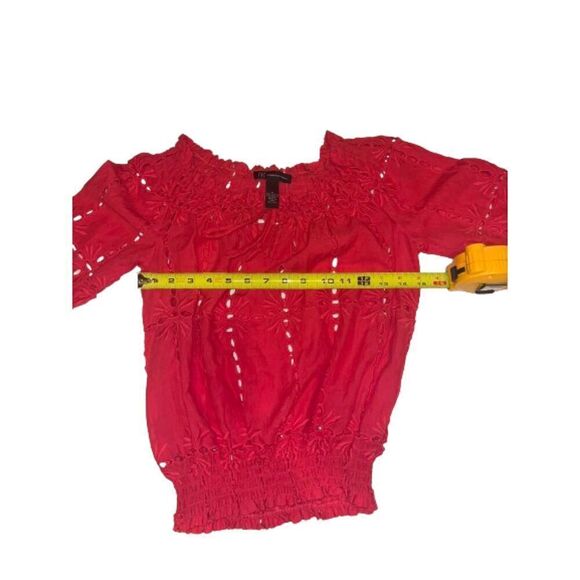 INC International Concepts Coral Off the Shoulder Elastic Bottom Top Size 0 - Picture 6 of 6